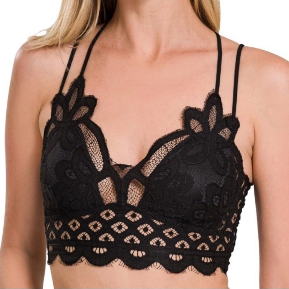 ZENANA Crochet Lace Bralette Bra multiple sizes NEW in pack S M L